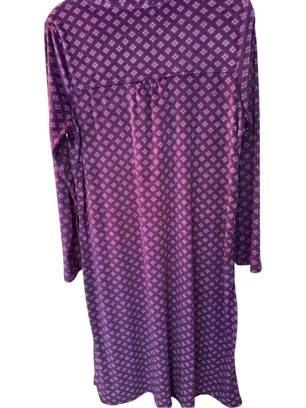 Aria Collection Night Gown Size Large Purple Soft Velour Cottage Grandma - Picture 4 of 8